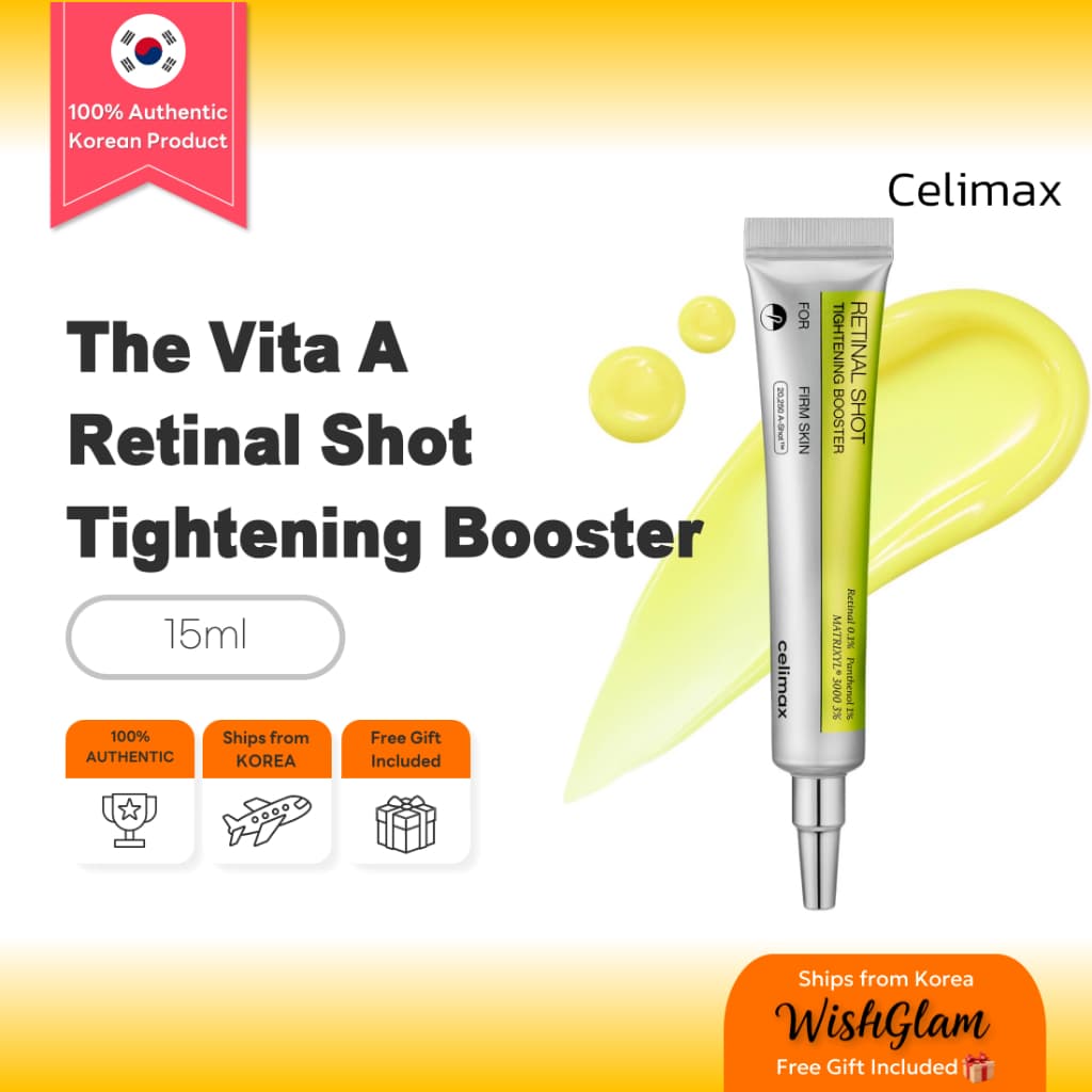 CELIMAX The Vita A Retinal Shot Tightening Booster 15ml | Sérum com Retinal 0,1% | Cuidado de Textura • Aparência dos Poros • Elasticidade • Uso Noturno • Tendência • Skincare Coreano
