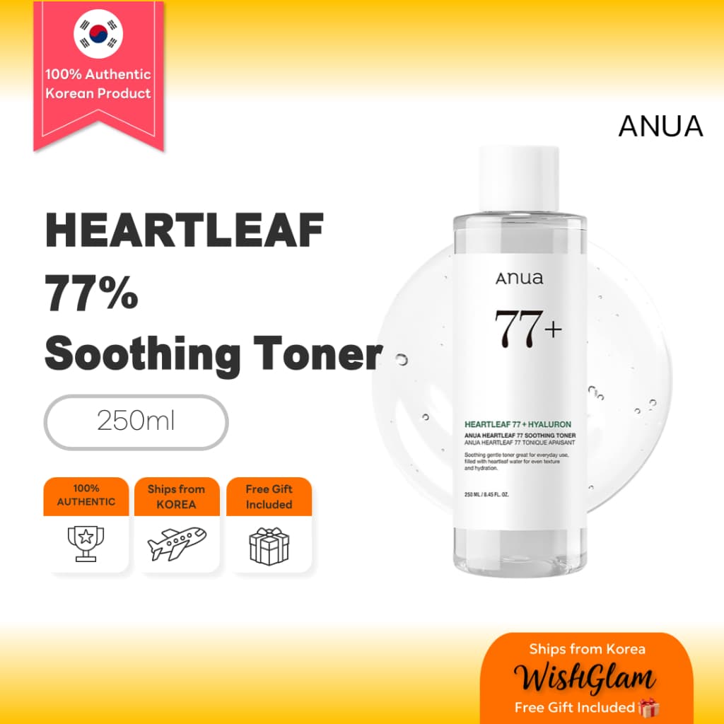 ANUA Heartleaf 77 Soothing Toner 250ml | Tônico Facial Calmante com 77% Heartleaf | Hidratação Suave • Preparação da Pele • Vegano • Cruelty-Free • Skincare Coreano