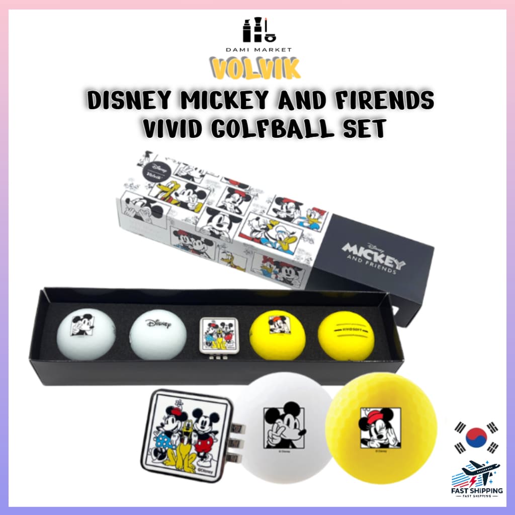 [Volvik] Conjunto De Bola De Golfe + Marcador VIVID SOFT Do Mickey E Amigos (3 Unidades/4 Bolas)