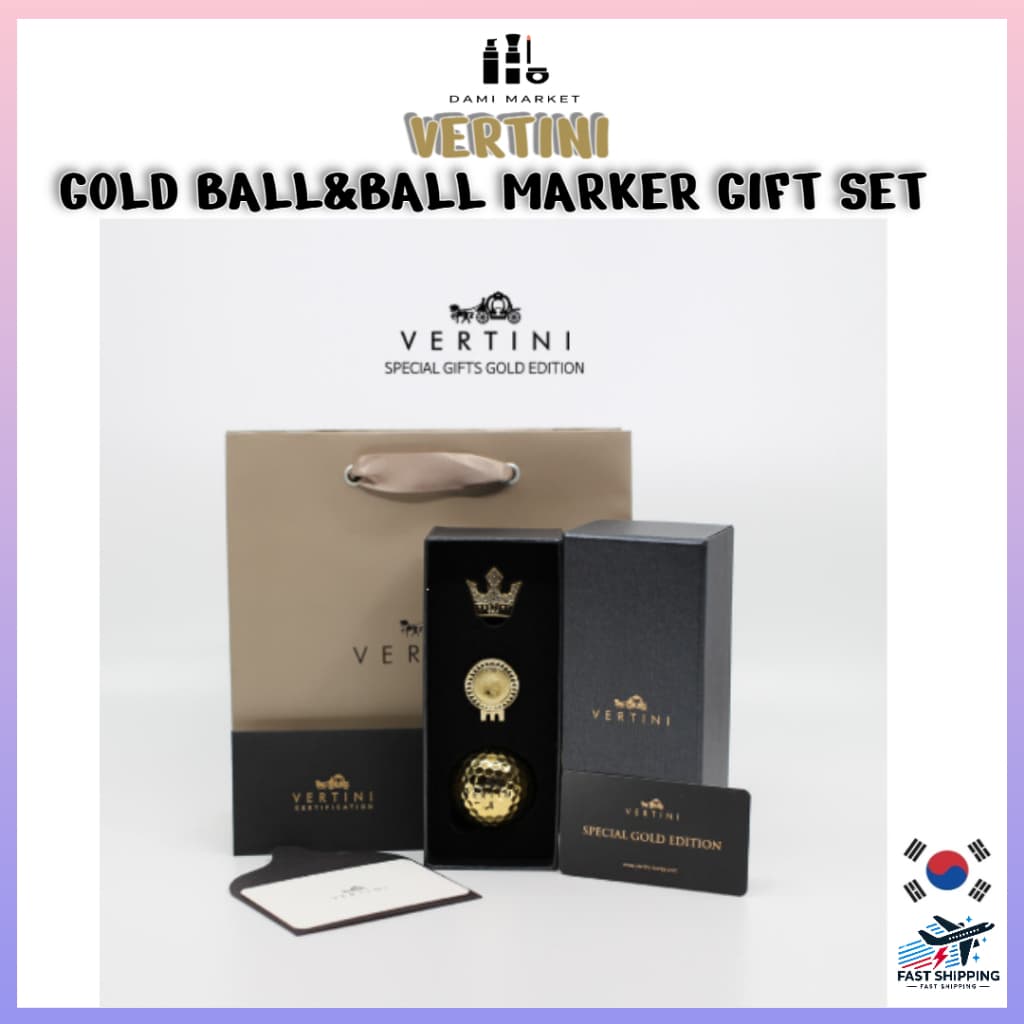 [VERTINI] Conjunto De Presente Com Marcador De Bola E De Golfe – Bolas Douradas Comemorativas Buracos