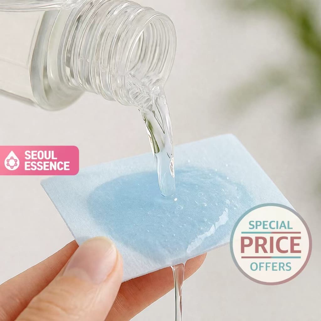 Almofada Economizadora De Toner Hialurônico SEOUL ESSENCE 2p/50 Unidades-Formulado Com Ácido Em Pó (Almofadas De Algodão)