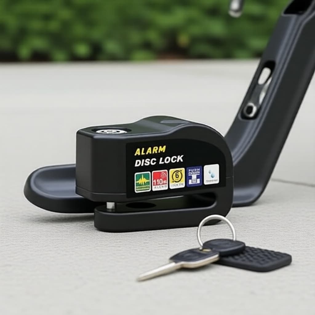  Trava de Freio a Disco com Alarme Antifurto Universal para Moto, Bicicleta e Scooter Elétrica