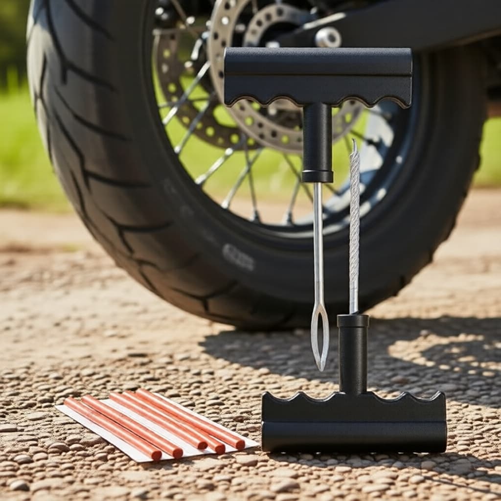  Kit de Ferramentas Completo para Reparos de Pneus - Tiras de Borracha e Plugs de Studding para Pneus Sem Câmara