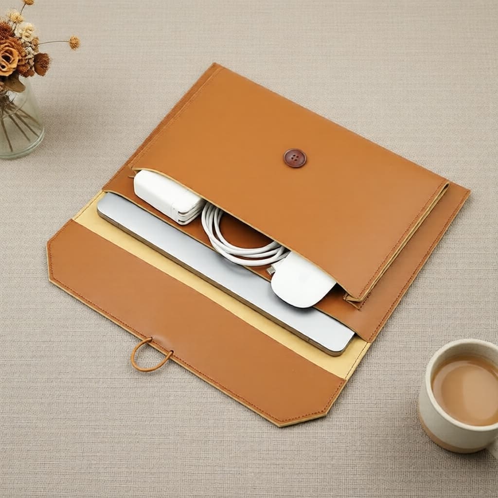  Bolsa fina horizontal de 2 camadas para laptops de 13/14/16 polegadas, capa protetora e pouch para MacBook Air 13.6 e