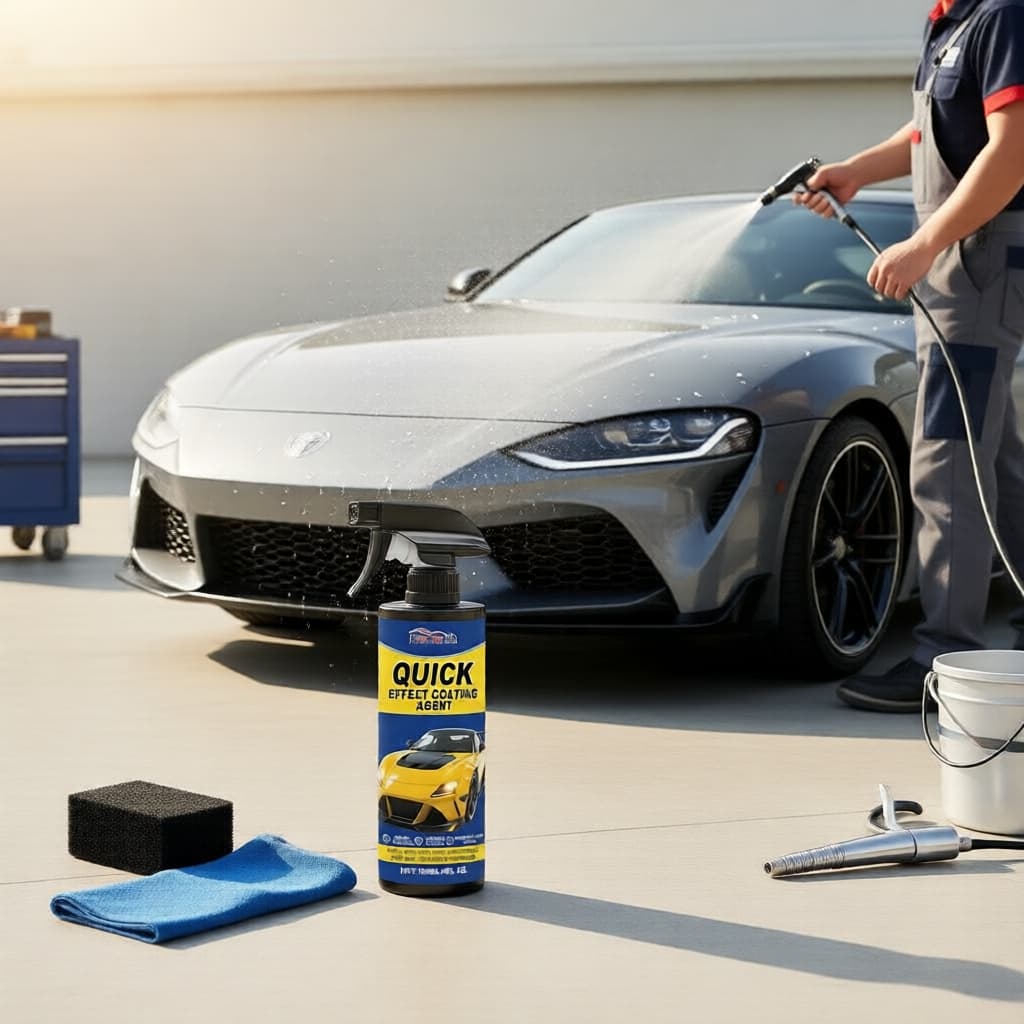  Kit de Spray de Cerâmica Revestimento 120 ml - Protetor de Pintura de Carro Polímero SiO2 com Toalha e Esponja,