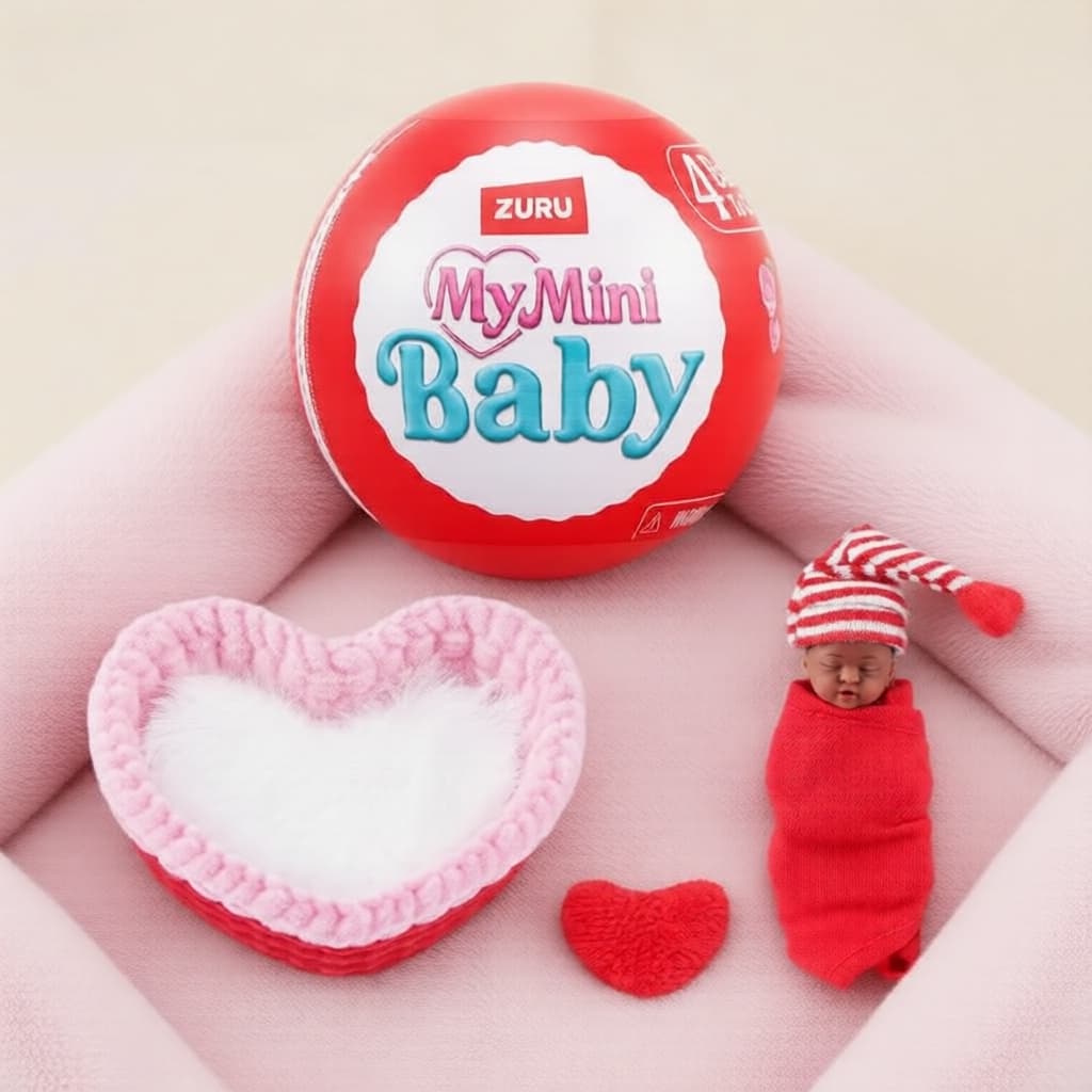  Ovo Surpresa Zuru My Mini Baby Edição Vermelha: Mini Figura Colecionável & Acessórios, a partir de 6 anos