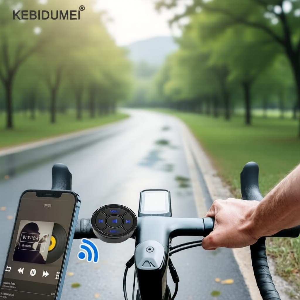  5 Chaves Controle Remoto Sem Fio Bluetooth para Volante de Carro, Controle Universal de Volume e Mídia para Android/iOS