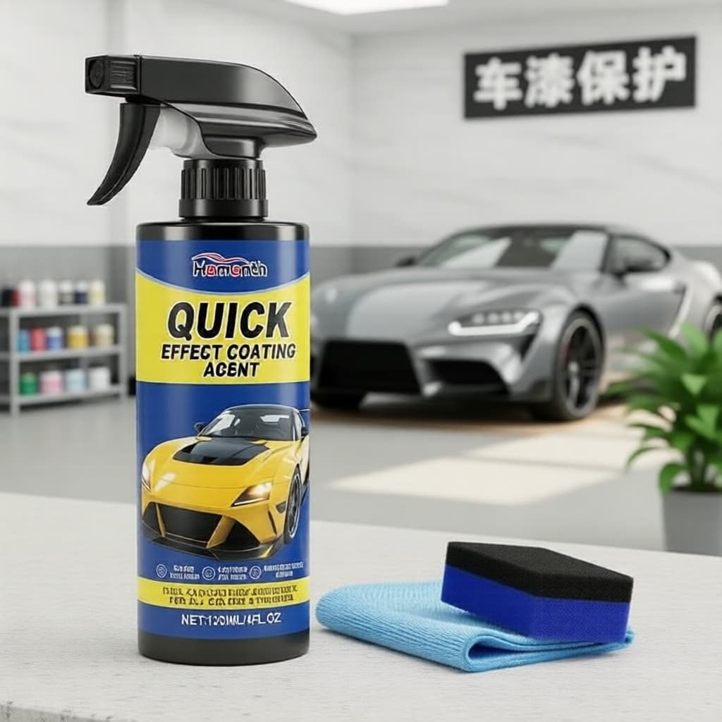  Kit de Proteção para Pintura de Carro 120 ml - Spray Cerâmico de Polímero SiO2 + Toalha de Microfibra e Esponja, Fácil