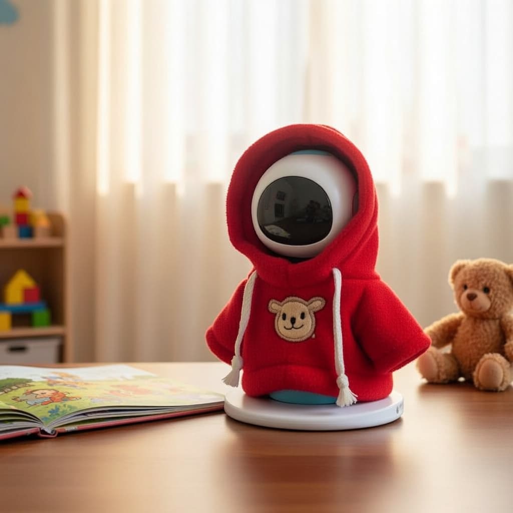  Eilik Robô de Inteligência Artificial Tamagotchi com Suéter, Chapéu e Cachecol para Feriados