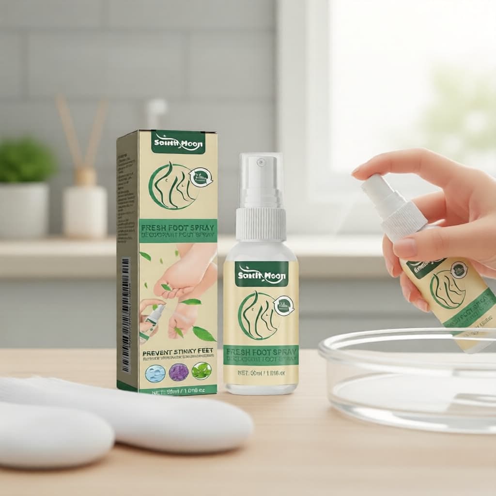  Pulverizador Desodorizante para Pés & Calçados, Elimina Odores Naturais para Pés Suados, Fórmula de Óleos Essenciais