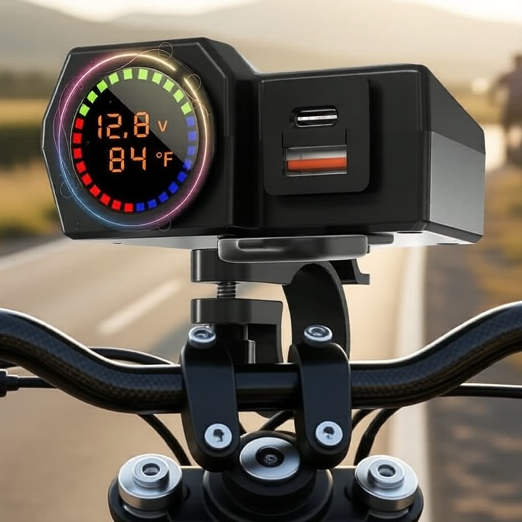  Carregador Duplo USB para Moto, Carga Rápida QC 3.0 para Telefones e GPS