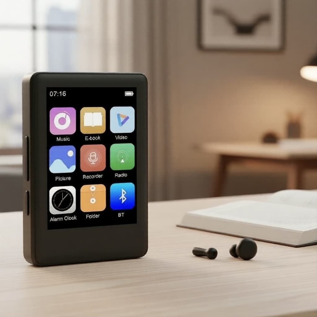  Reprodutor Bluetooth 5.2 MP3/MP4/MP5, Tela sensível ao toque de 2,4 polegadas, áudio HiFi, reprodução de vídeo, suporte