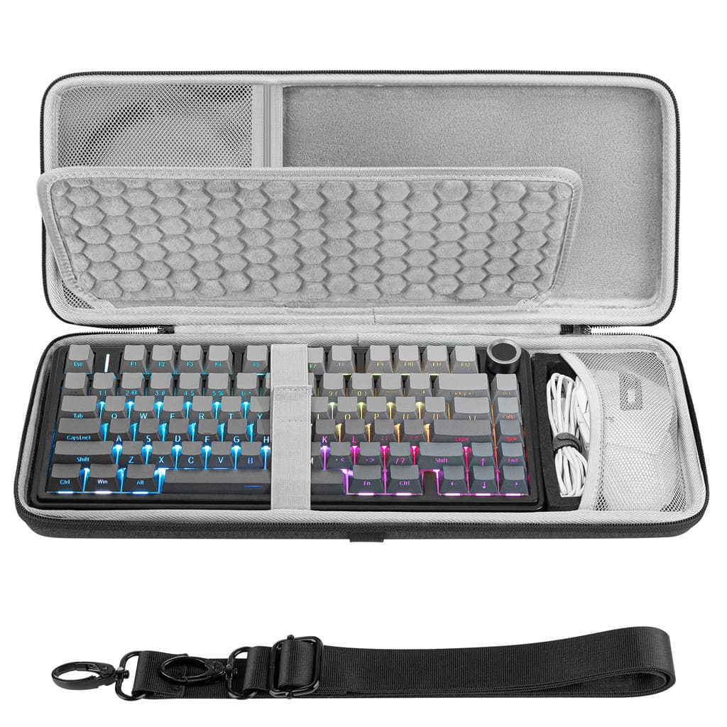 Capa Combinada De Teclado E Mouse GEEKRIA De 84 Teclas , Compatível Com Aula F75 Pro/F75 , Keychron K2 Versão 2/K2/Q1/V1