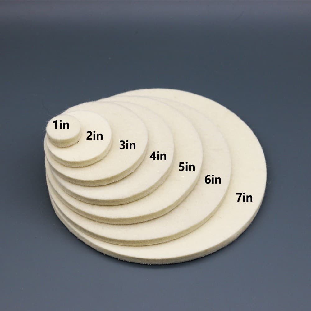 [GRCEKRIN] Roda De Almofada De Polimento De Feltro De Lã De 2 Peças Para Vidro De Carro Em Aço Inoxidável-Mais Vendido