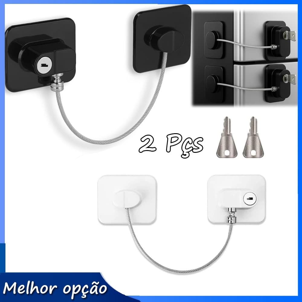 2 Quadrada de  de Trava De Segurança Chave Para Porta Gaveta Crianças Cadeado Sem Furar Para Geladeira Armario