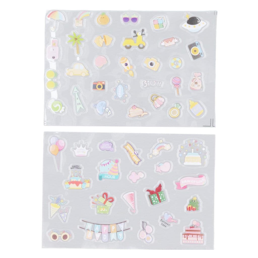 [Doch-Fast Ship] 2 Pcs Adesivos Decorativos Bonito Dos Desenhos Animados Adesivo Autoadesivo PVC Colorido Para DIY Álbum