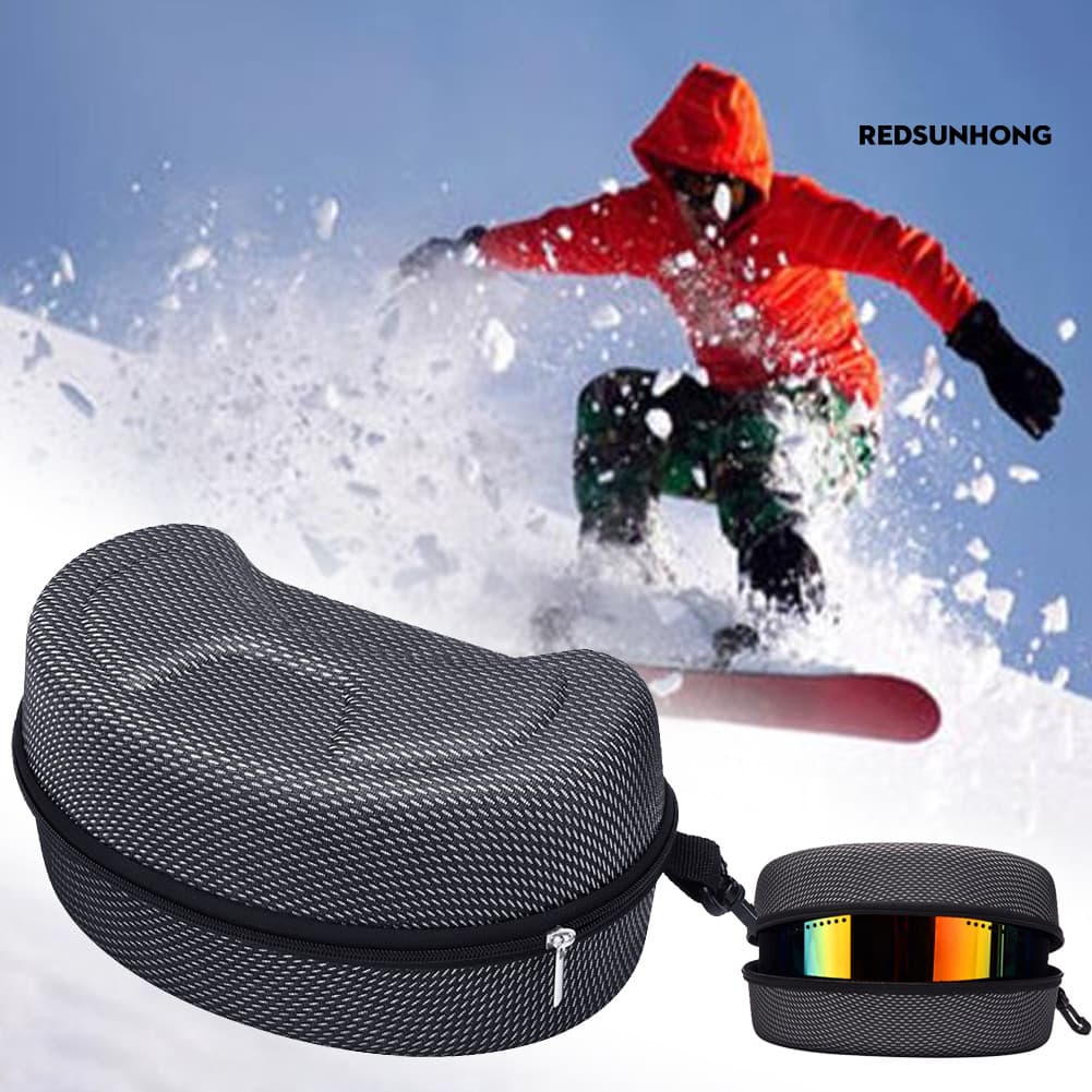 [REDS] Estojo Para Óculos De Esqui EVA Snowboard Sol Com Zíper Suporte Caixa Rígida