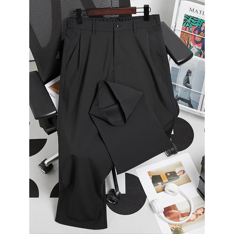 Japonês simples Drape terno calças masculinas verão Street Wear solto cor sólida calças casuais High-End sentimento rufi