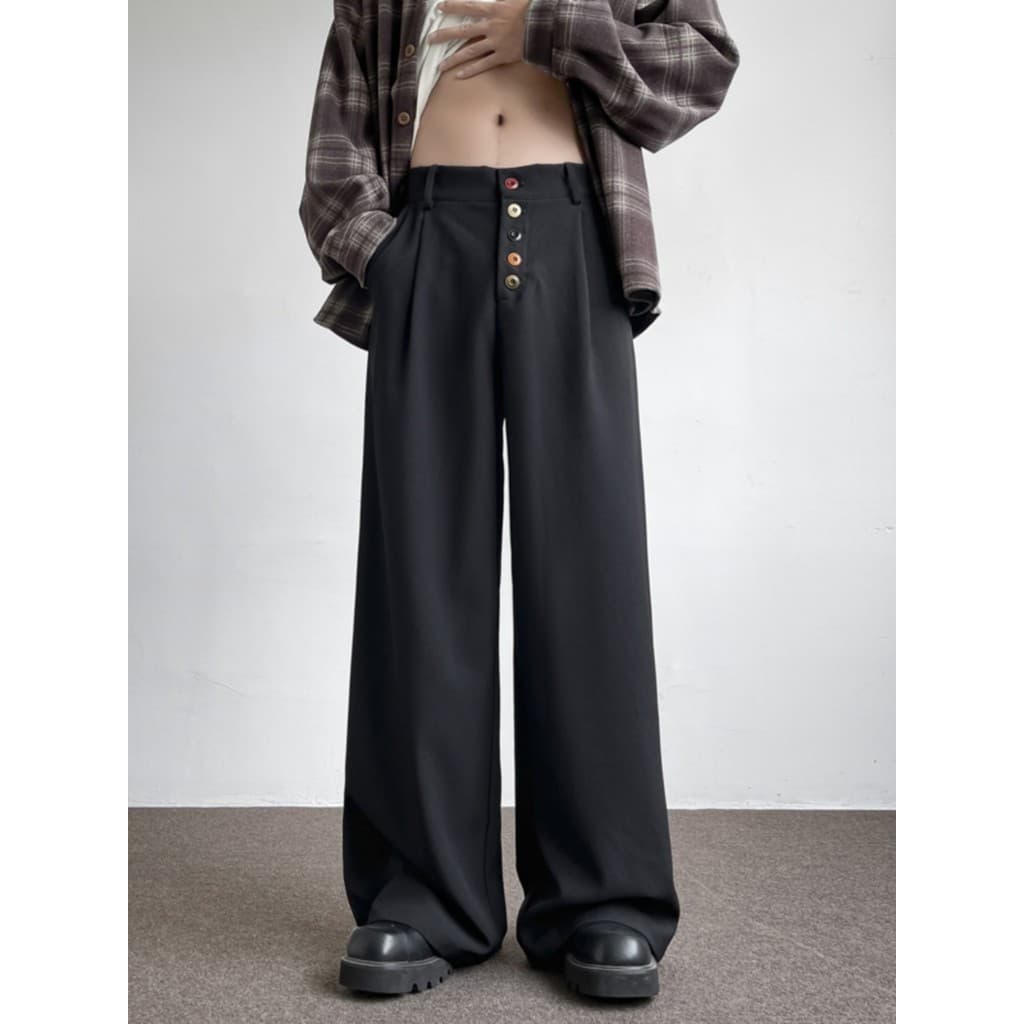 Design sentimento bonito terno calças masculinas primavera outono americano Retro cleanfit calças Street Wear solto calç