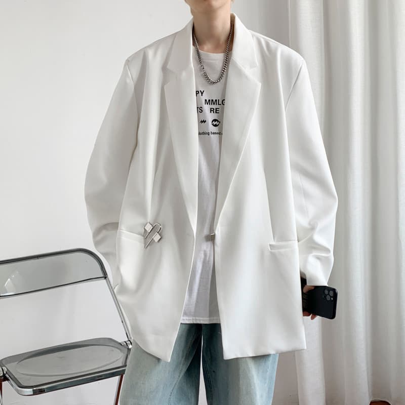 Blazer Casual masculino primavera outono Design na moda sentido rufião bonito topo ins versão coreana solto frito rua pe