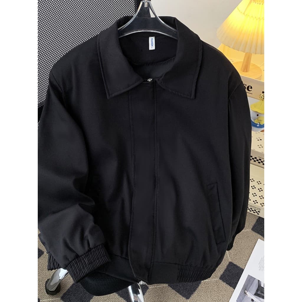 Primavera outono ombro curto acolchoado jaqueta masculina solta High-End sentido rufião bonito topo na moda Casual admin