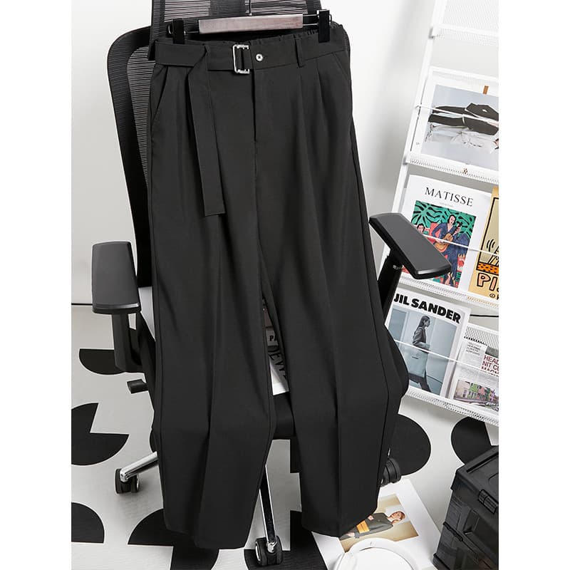 Cinto japonês Drape terno calças masculinas verão na moda All-Match simples calças casuais rufião bonito juventude calça