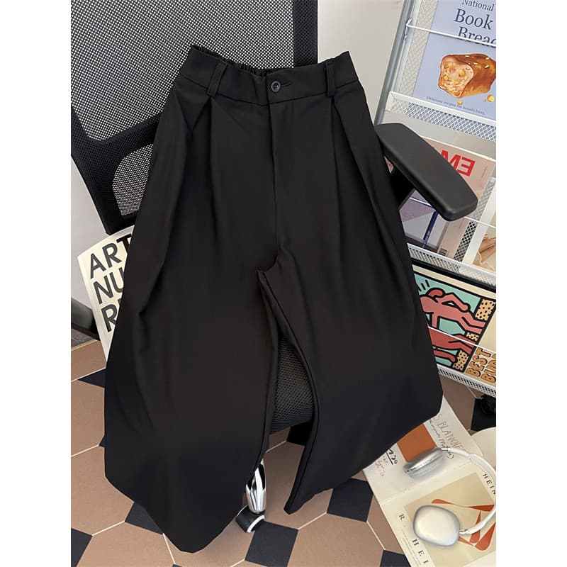 Calças retas de perfil tridimensional masculinas outono Street Wear solto Drape calças casuais High-End calças de terno 