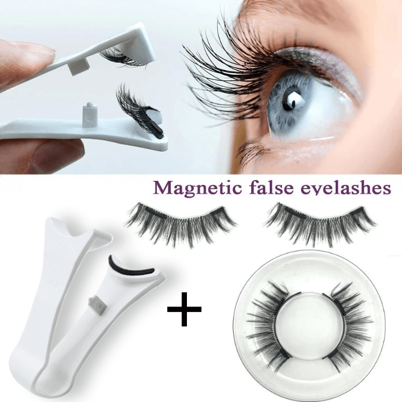 Conjunto De Pinças Reutilizáveis 3D Para Alongamento E Espessamento De Cílios Magnéticos Com Acabamento Natural Clipes