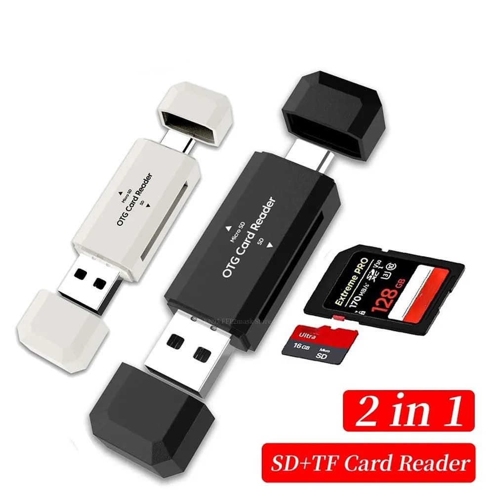 Leitor De Cartão SD Tipo C TF 2 Em 1 USB2.0 OTG Adaptador Inteligente De Alta Velocidade Para Acessórios De Laptop PC