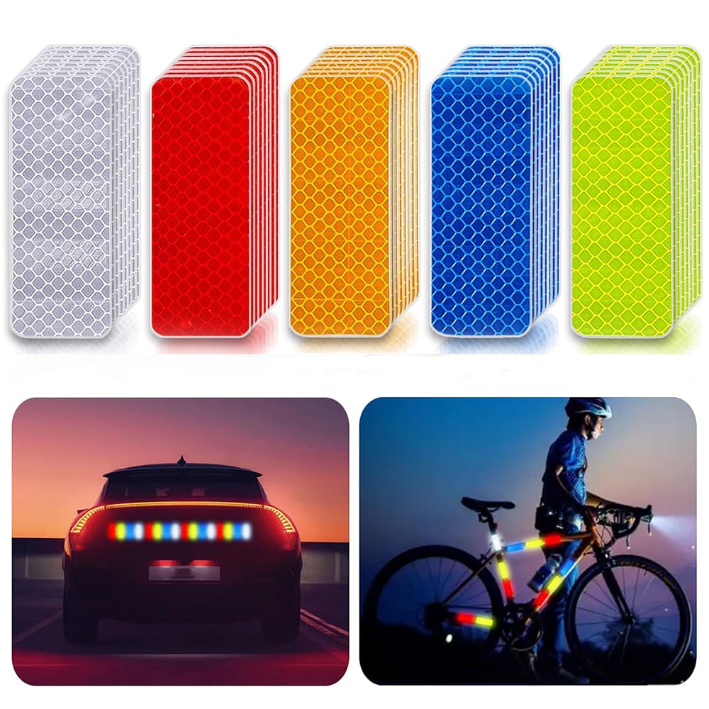 10 Pcs 3 * 8 Cm Refletor De Carro Faixa De Segurança Adesivos Auto Pára-Choques Carroceria Exterior Acessórios De Motoci