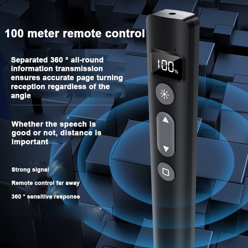 Caneta Apresentadora Digital Sem Fio 2.4Ghz com Ponteiro USB C e Controle Remoto Vermelha para PPT