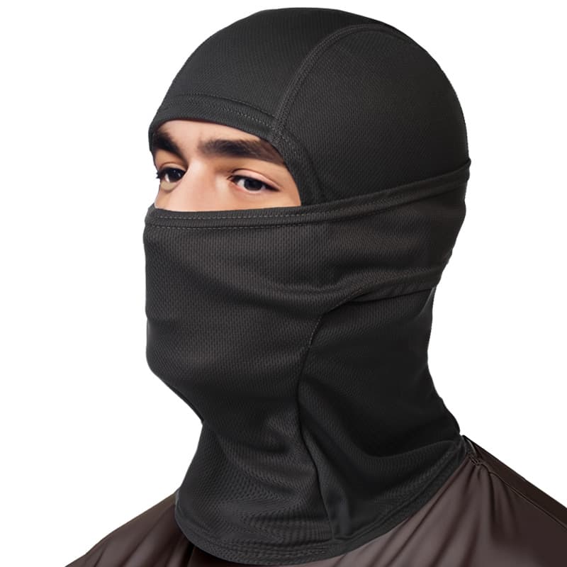 Balaclava Preta Para Motocicleta Máscara Facial Respirável Proteção Solar E Conforto