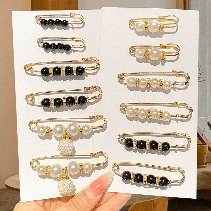 12/16 Peças Conjunto De Broche De Pérola Moda Feminina Clipe De Cintura Estilo Coreano Acessório De Calças
