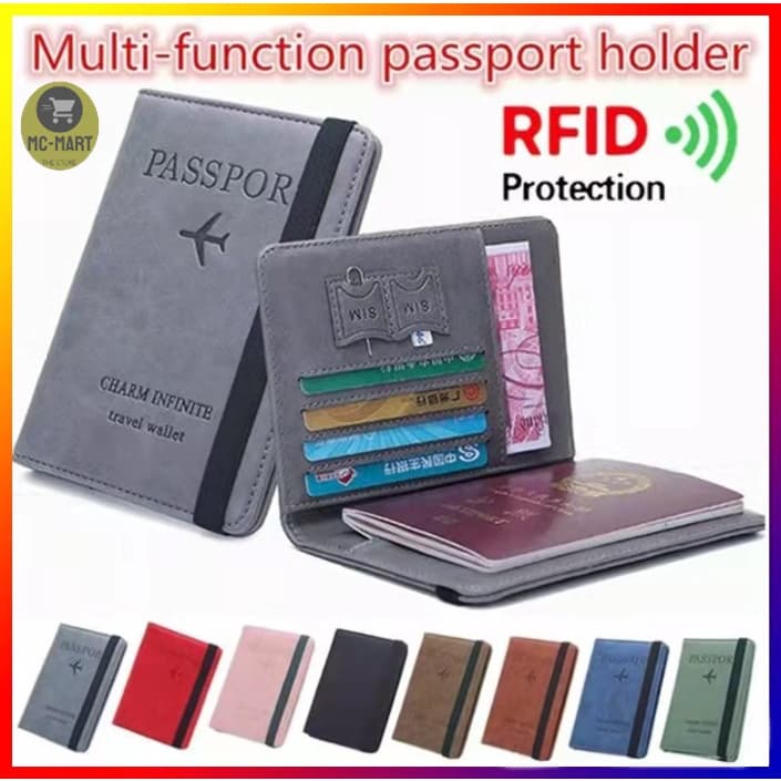 Porta-Passaporte Com Bloqueio RFID-Carteira De Viagem Segura Para Cartões E Documentos