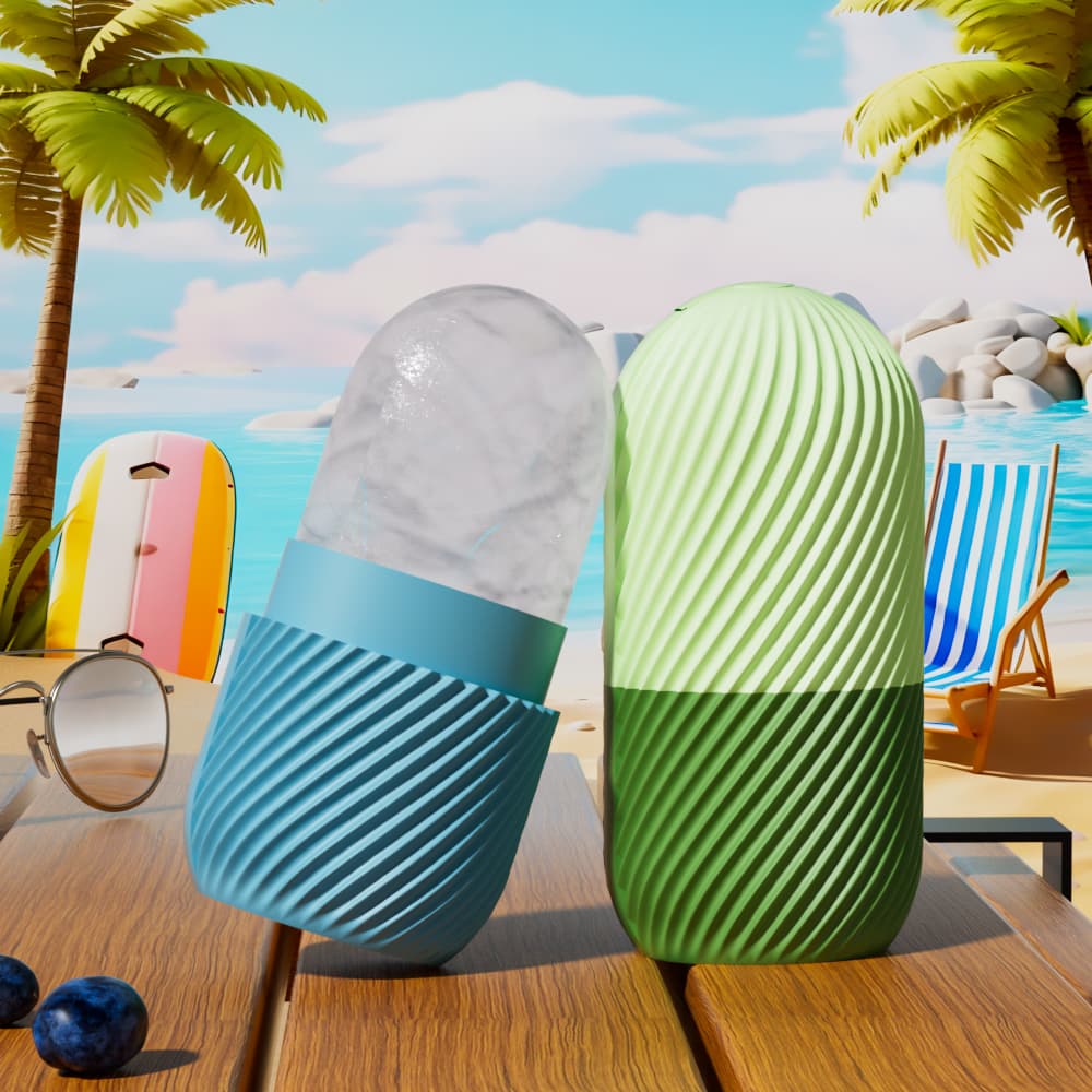 Rolo Facial De Gelo , Reutilizável Para Aliviar O Inchaço Do Rosto E Dos Olhos , Massageador