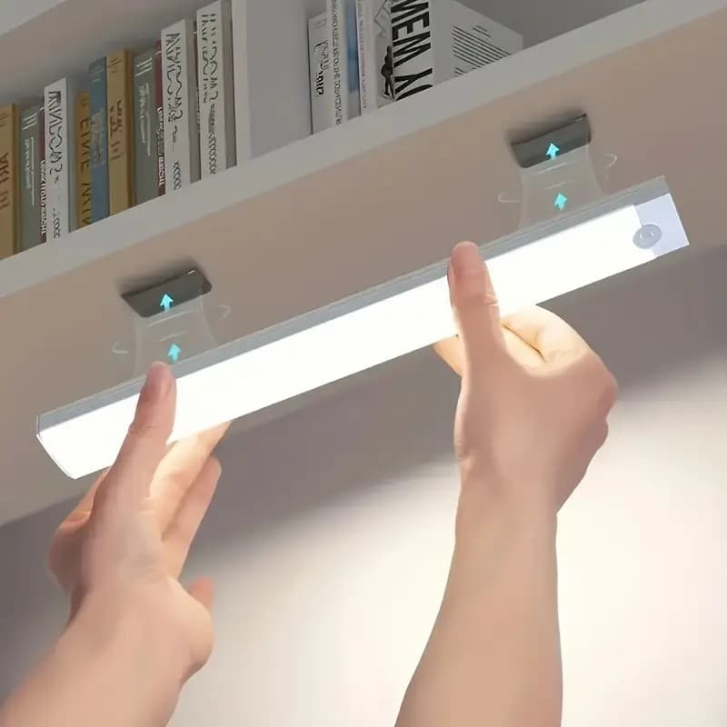 Luz de Sensor de Movimento Recarregável por USB - Magnética, Brilho LED Ajustável para Armários e Guarda-Roupas