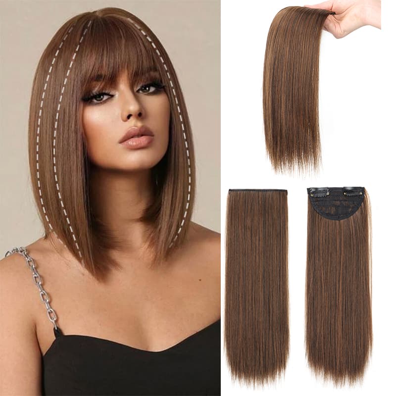 Topper De Cabelo Fofo – Peruca Com Almofadas De Raiz Sintética Para Mulheres , Extensão Borda Invisível Crianças