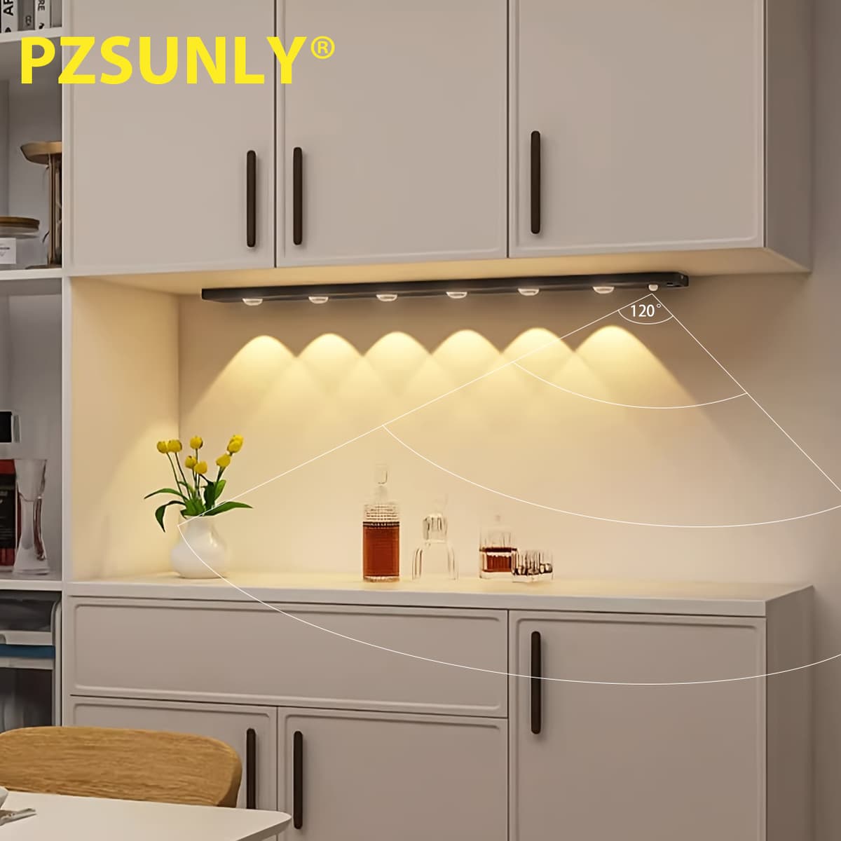 Luz LED Ultrafina Com Sensor De Movimento Olho De Gato Recarregável USB Tipo C Para Iluminação De Cozinha , Quarto E Gua
