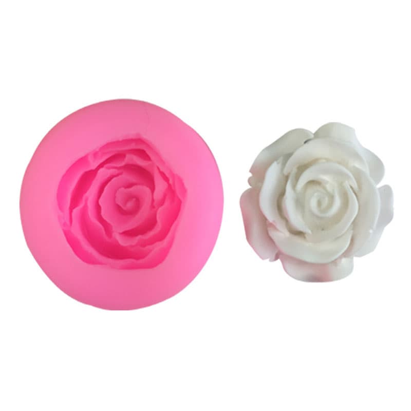Flor 3D Rosa Silicone Molde Fondant para Decoração de Bolo e Cupcake