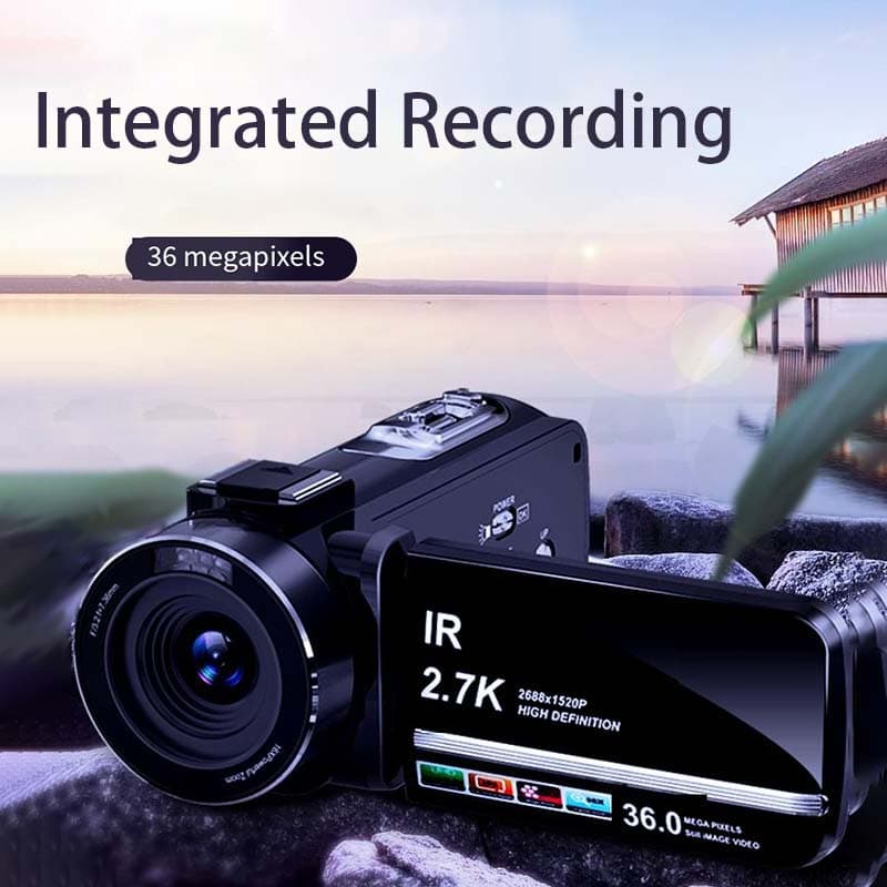  Câmera de Vídeo Digital 2.7K HD 36MP Foto Tela Touch 3 Zoom 16x 32GB SD