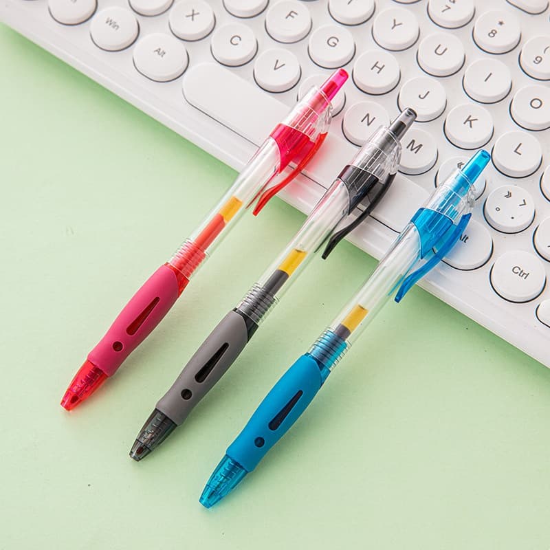 6pcs 0,5mm Conjunto De Canetas De Escova Simples Bolso Neutro Exame Caneta Preta Vermelha Azul