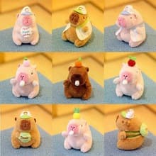 13-15cm Capivara Chaveiro De Pelúcia Mochila Pingente Bonito Animal Boneca Brinquedo Para Meninos Meninas Presente Anive