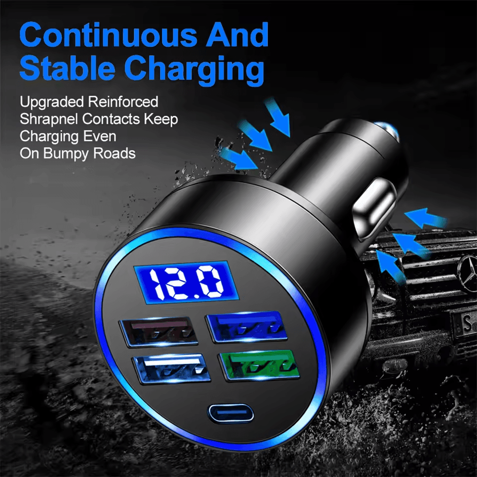 Carregador De Telefone Rápido De 5 Portas 3.1A Adaptador De Carro USB Carregamento Para iPhone