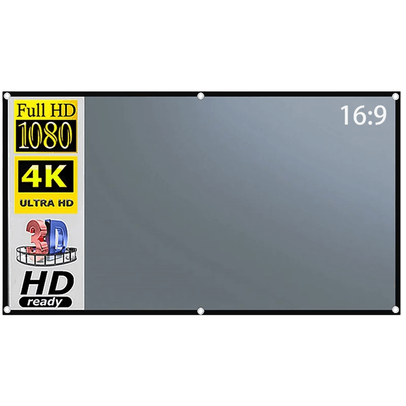 Tela De Projetor Anti-Luz De Metal Cinza 16 : 9 Reflexiva Dobrável Portátil Para Festa De Home Theater