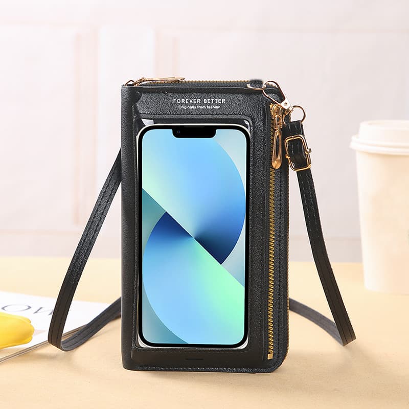 Touchscreen Telefone Crossbody Saco Anti-Roubo Transparente Mini Carteira Suporte Caso Multi-Funcional Estilingue Bolsa 