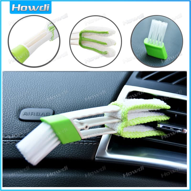 1pcs Double Slider Car Carro Deslizante Ar Condicionado Ferramenta De Limpeza Da Saída Escova Multiuso