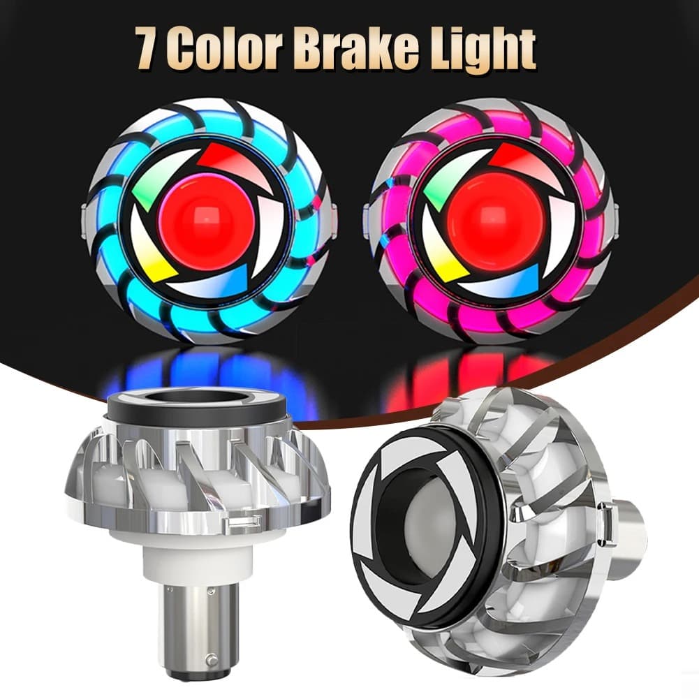 Lâmpada De Advertência Da Motocicleta Anjo Olho Farol 1157 Freio Cauda Traseira LED Moto Luz Acessórios Universal