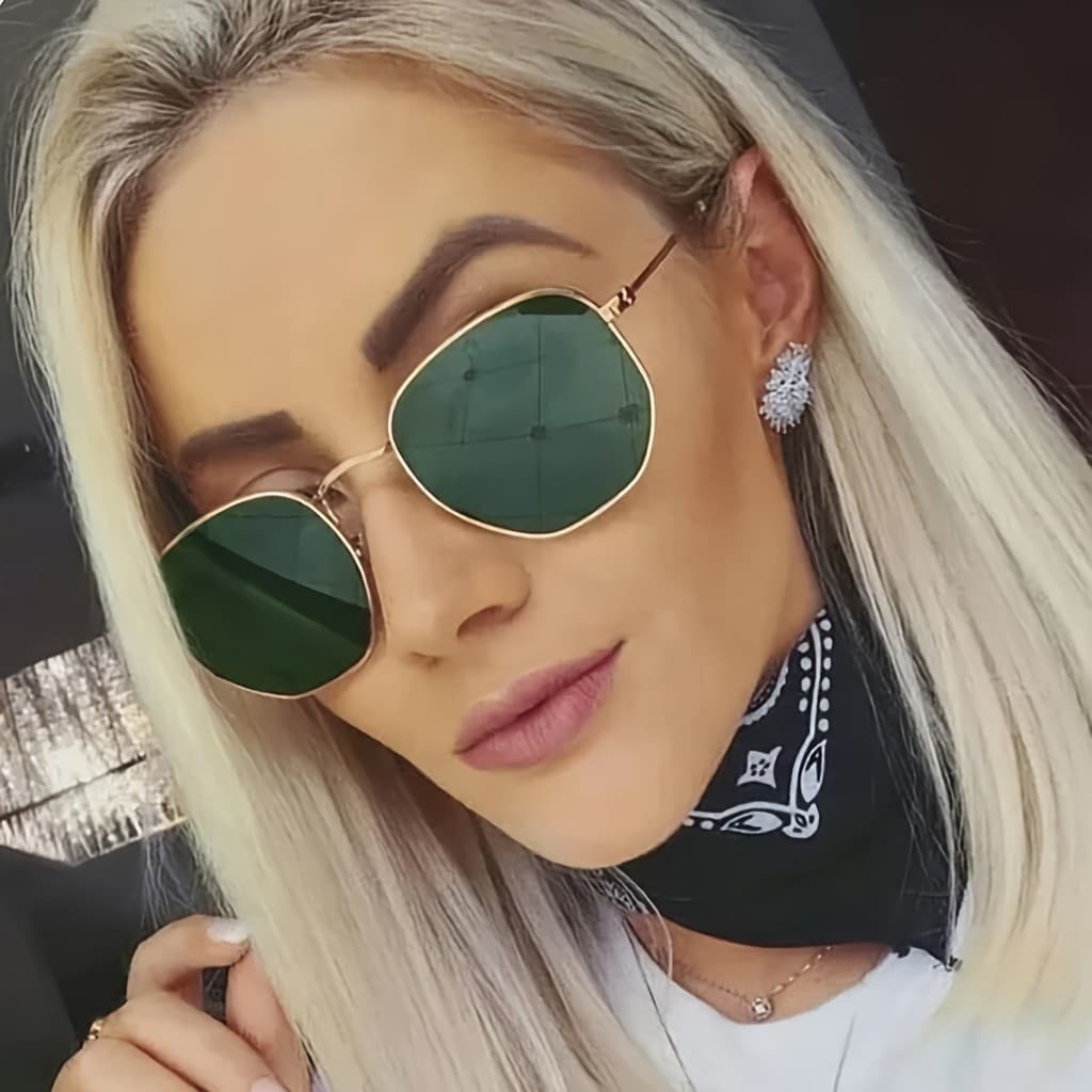 Óculos De Sol Quadrados Vintage De Metal – Design Geométrico Retrô Unissex Para Atividades Ao Ar Livre E Festas