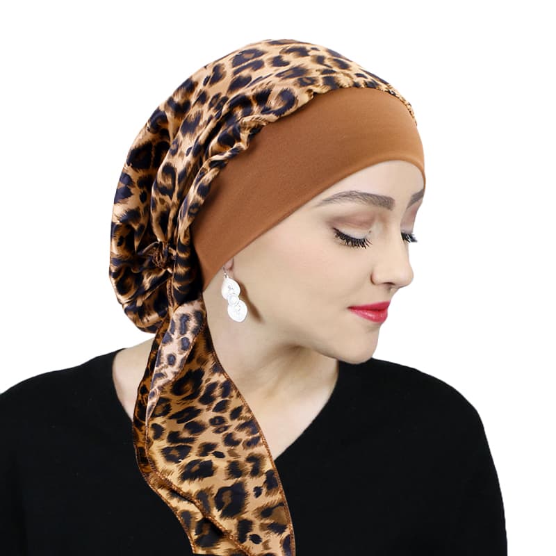 Turbante de Seda Vintage - Boné Multifuncional com Faixa Larga Elástica para Quimioterapia e Perda de Cabelo Feminina
