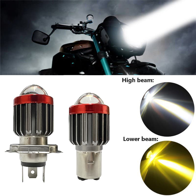 Farol Alto/Baixo Para Motocicleta H6/BA20D H4 1200LM Bicolor 10-80V
